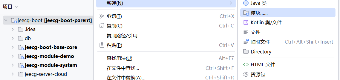 JeecgBoot后端项目新建module模块
